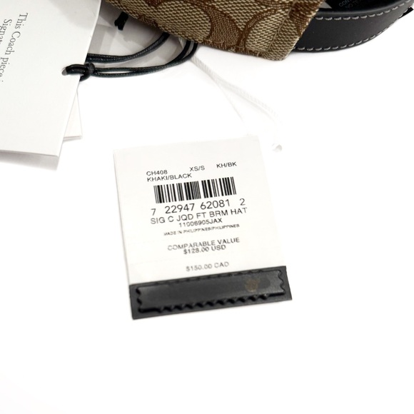 COACH Signature Jacquard Flat Brim Hat NWT